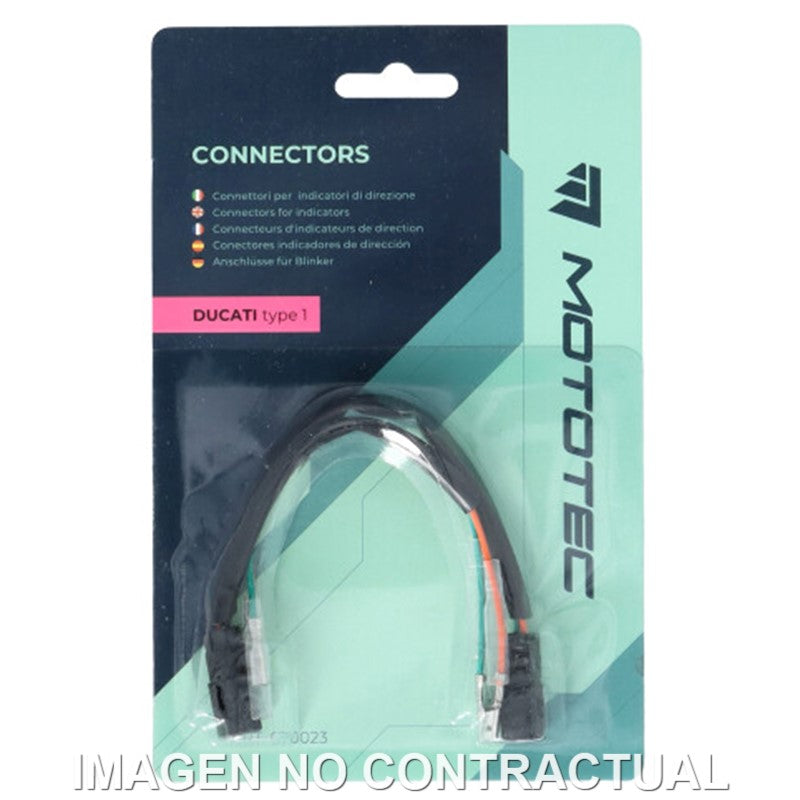 PAR DE CONECTORES MOTOTEC PARA INTERMITENTES DUCATI (TIPO 1)