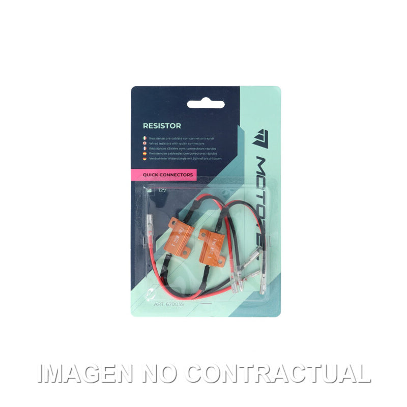 PAR DE RESISTENCIAS MOTOTEC PRE-CABLEADAS CON CONECTOR RAPIDO 2PZ - 12V