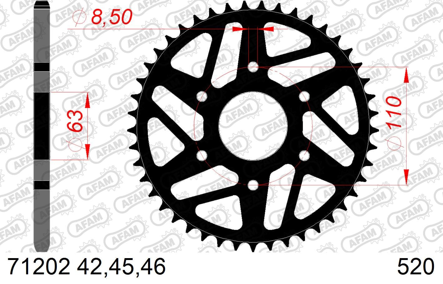 CORONA AFAM ACERO 520X45 - HUSQVARNAKTM