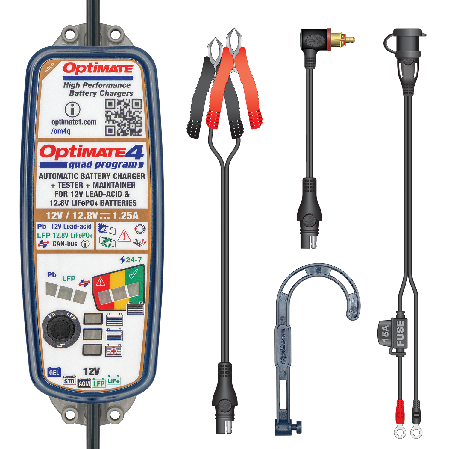 CARGADOR/MANTENEDOR DE BATERÍAS OPTIMATE 4 QUAD PROGRAM PREMIUM TM630-PR