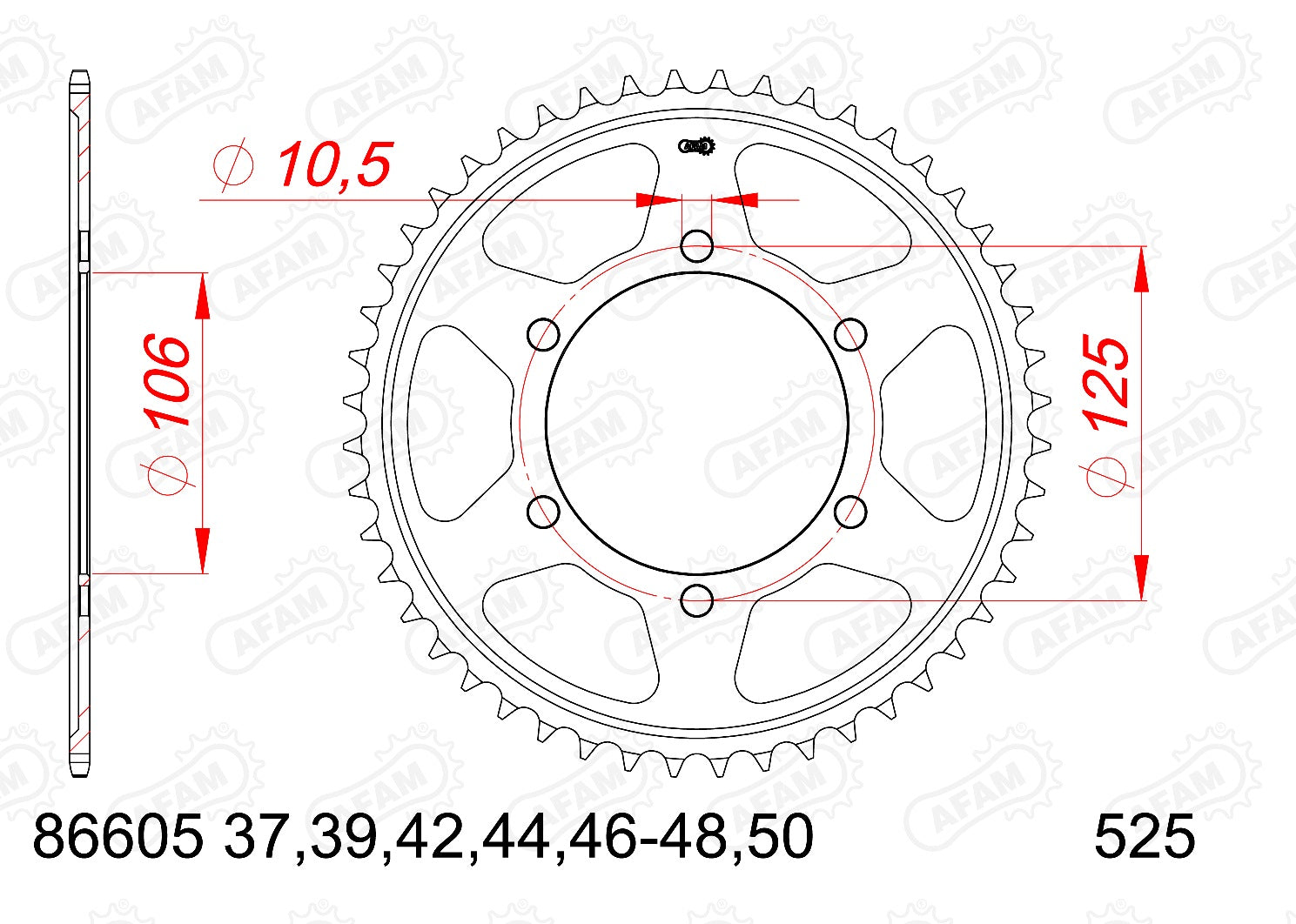 CORONA AFAM ACERO 525X50  HONDA