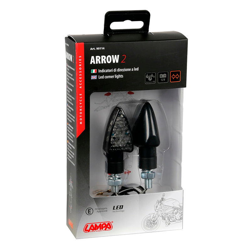 ARROW-2, INTERMITENTES CON LED - 12V LED - NEGRO