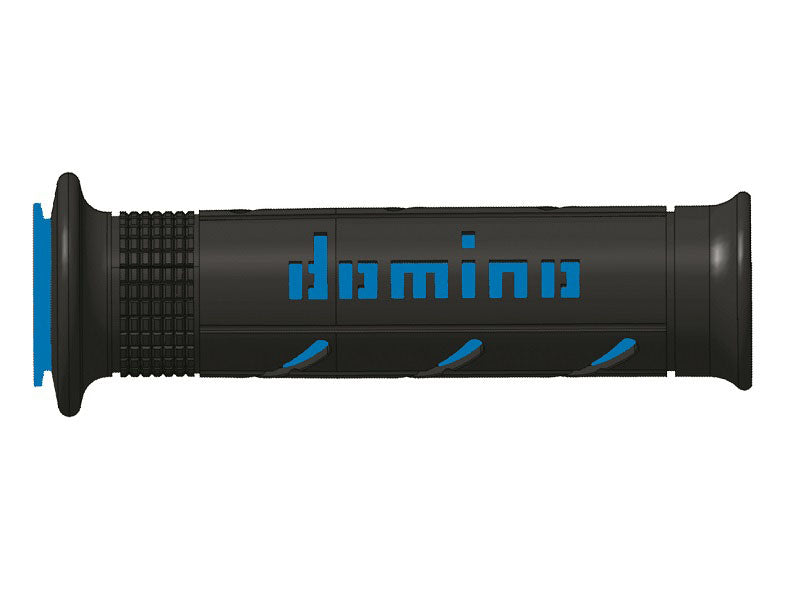PUÑOS DOMINO XM2 SUPER SOFT NEGRO - AZUL ABIERTOS D 22 MM L 120-125 MM