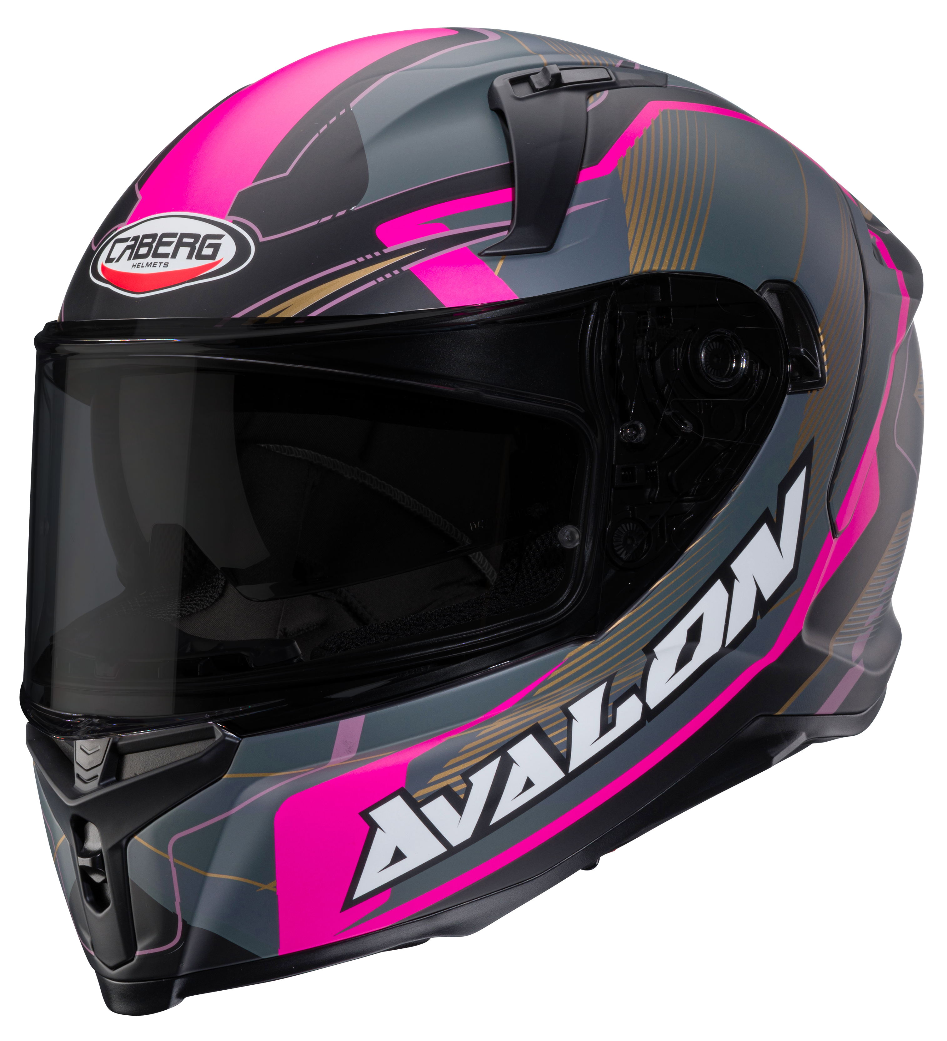 CASCO CABERG AVALON X OPTIC MATT BLACK/GREY/FUCHSIA