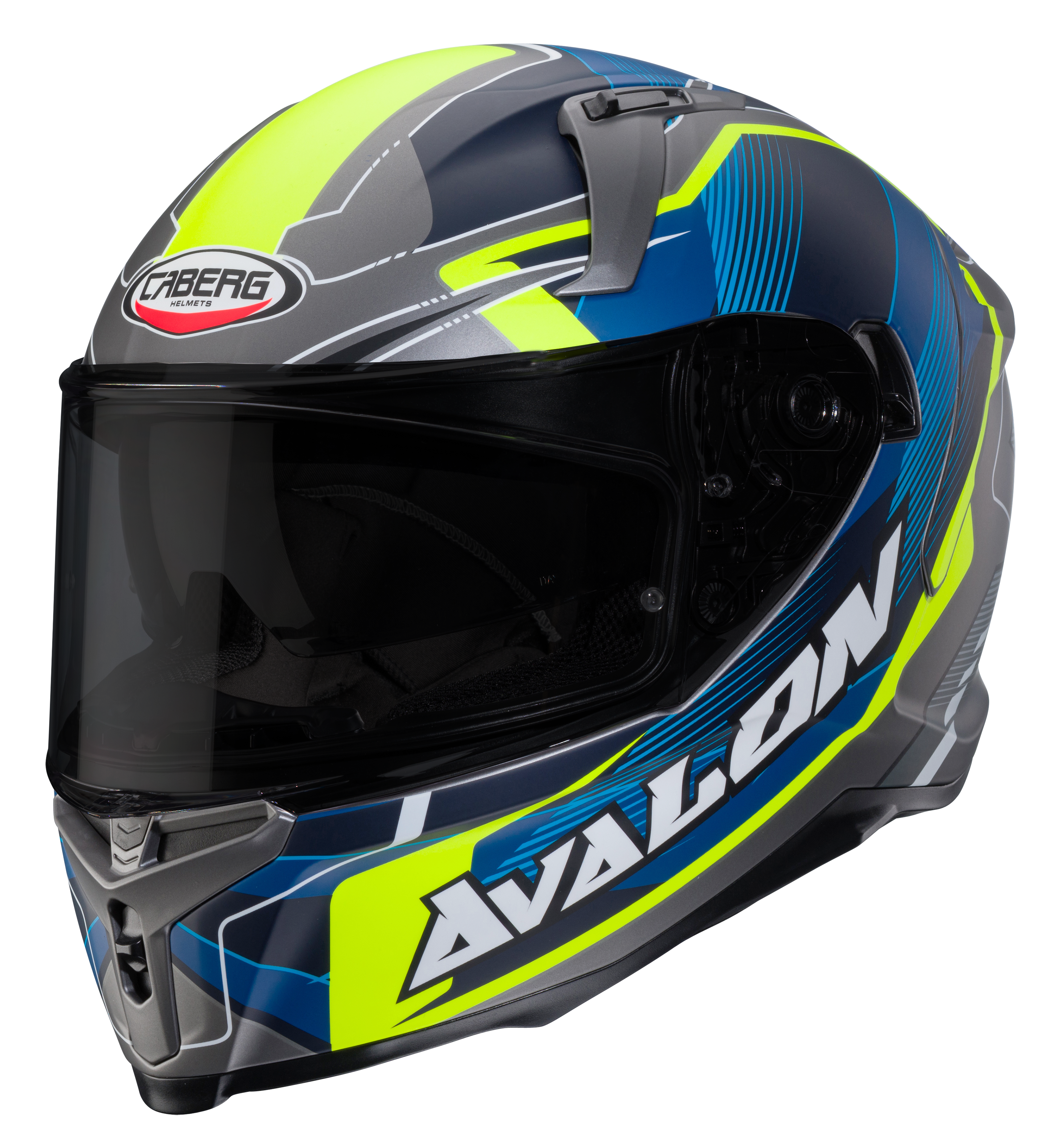 CASCO CABERG AVALON X OPTIC MATT GREY/BLUE/YELLOW FLUO