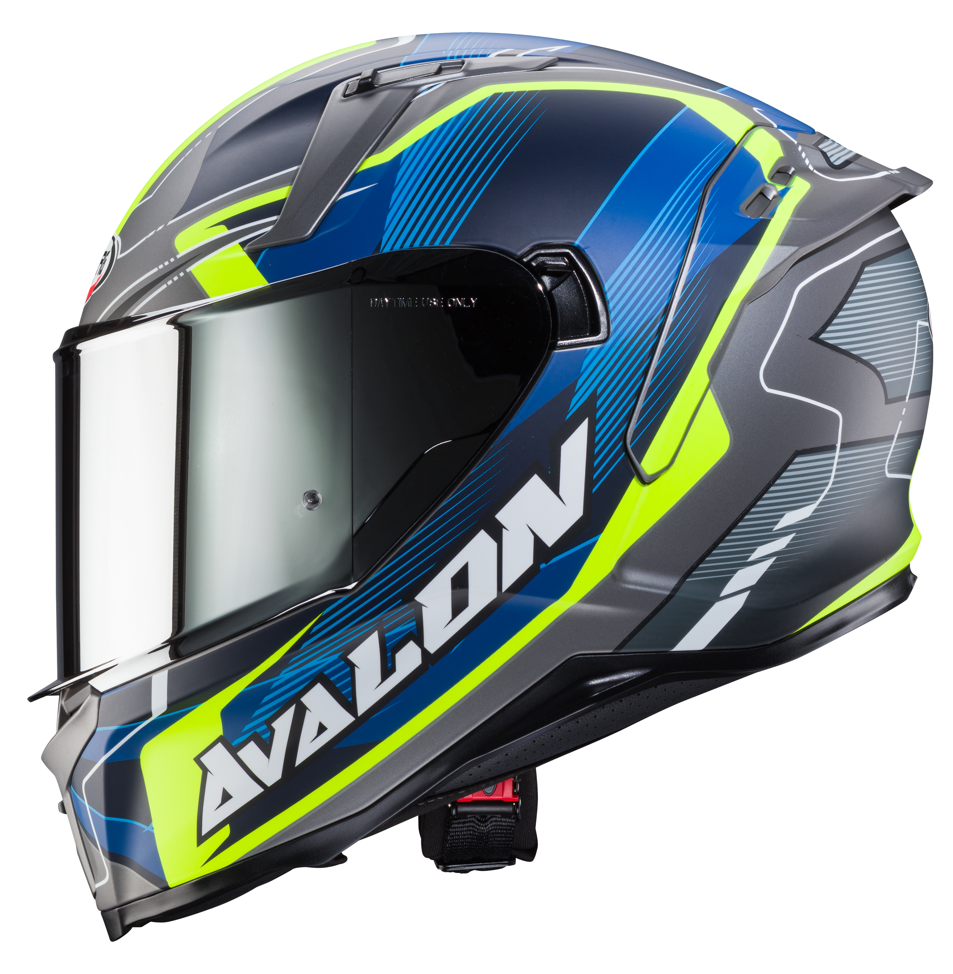 CASCO CABERG AVALON X OPTIC MATT GREY/BLUE/YELLOW FLUO