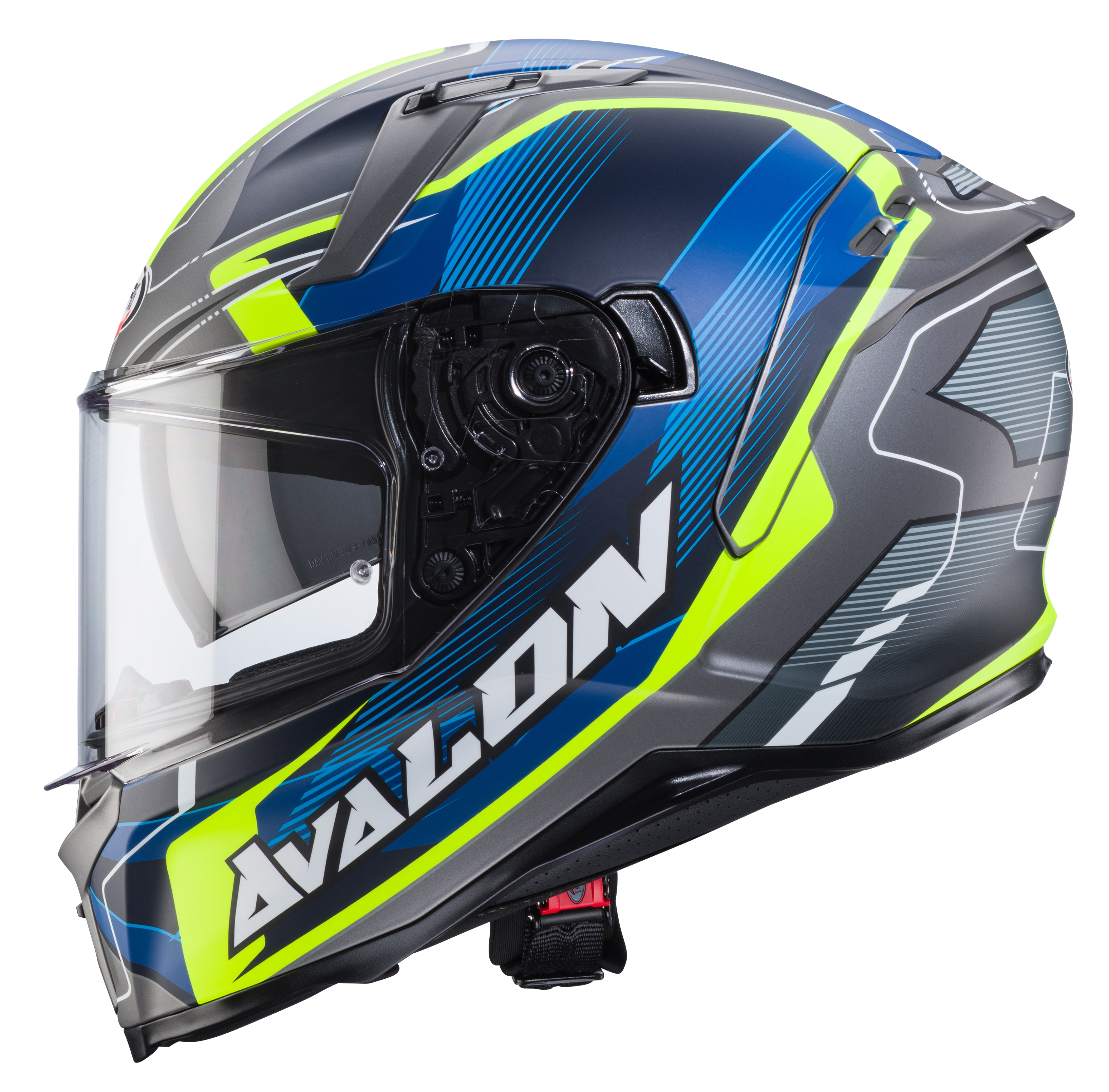 CASCO CABERG AVALON X OPTIC MATT GREY/BLUE/YELLOW FLUO
