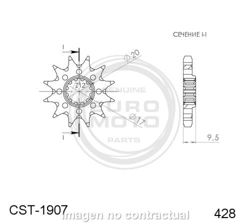 PIÑÓN SUPERSPROX KTM - BETA 428 X 14  - CST1907X14