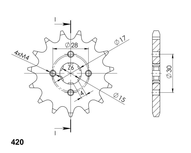 PIÑÓN SUPERSPROX HONDA 420 X 14  - CST253X14
