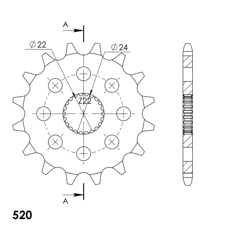 PIÑÓN SUPERSPROX APRILIA 520 X 16  - CST394X16