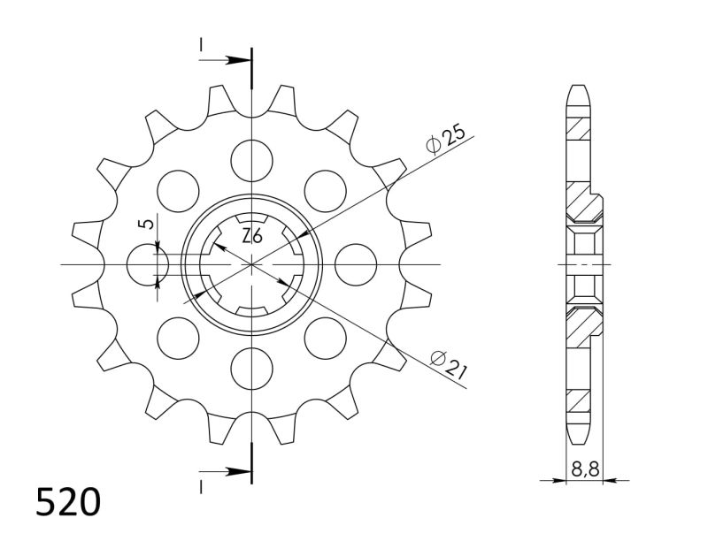 PIÑÓN SUPERSPROX KAWASAKI 520 X 14  - CST507X14