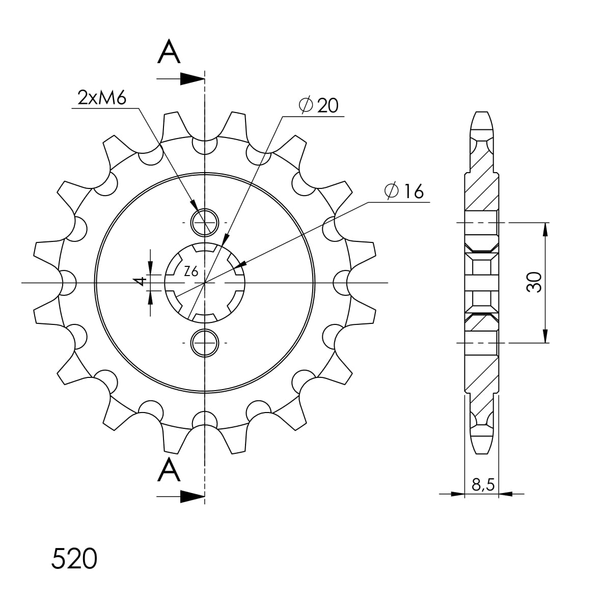 PIÑÓN SUPERSPROX HUSQVARNA 520 X 13  - CST82469X13