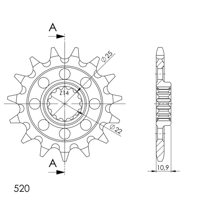 PIÑÓN SUPERSPROX APRILIA 520 X 15  - CST965X15