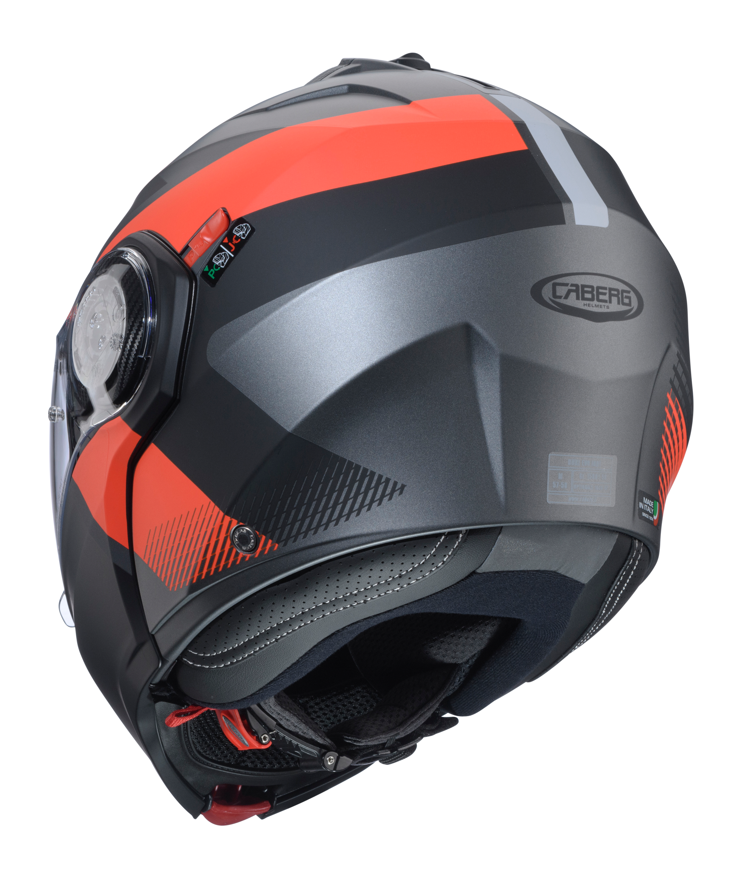 CASCO CABERG DUKE EVO INDY MATT GUN METAL/RED FLUO/BLACK