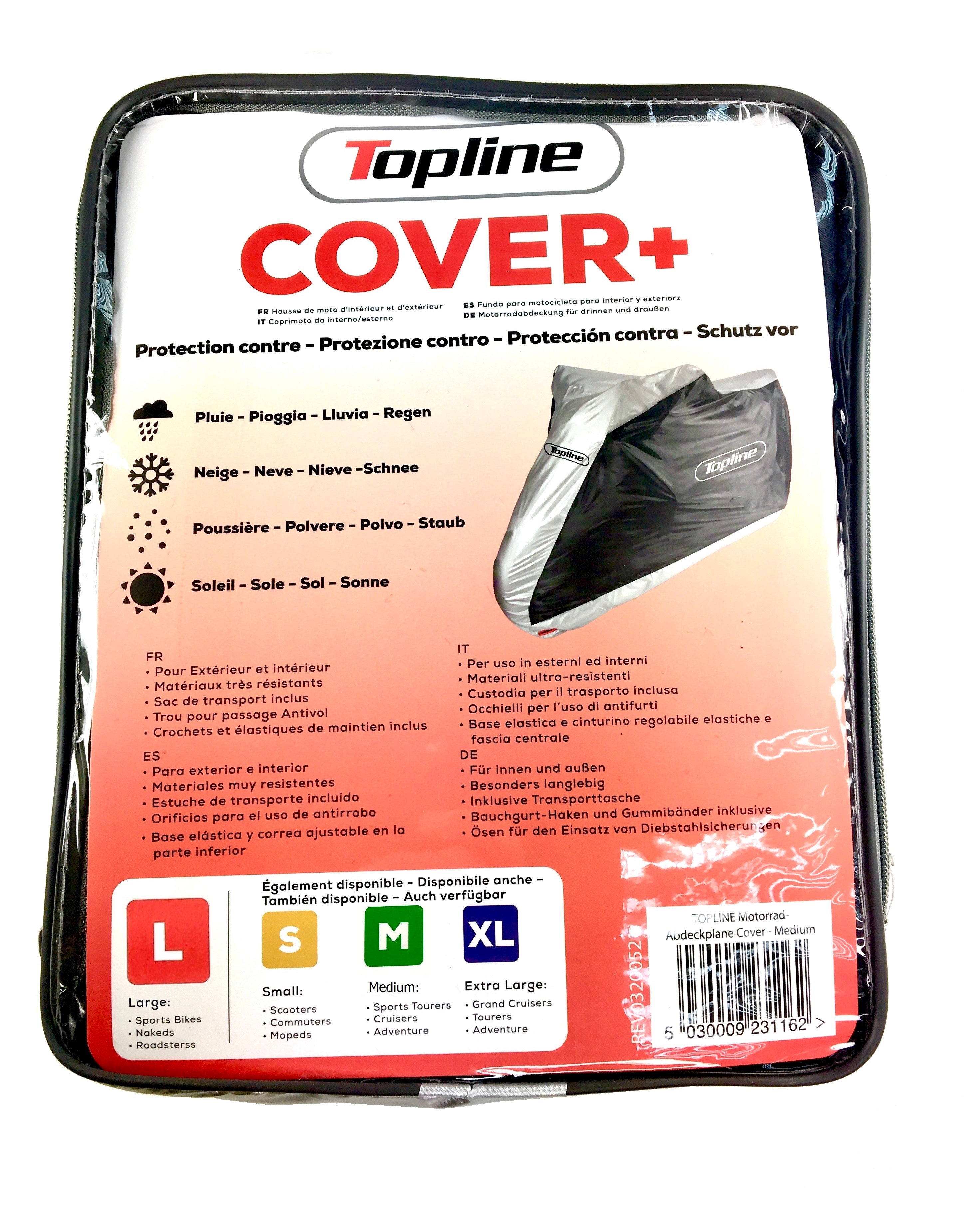 FUNDA PROTECTORA MOTO TOPLINE GRIS TALLA L