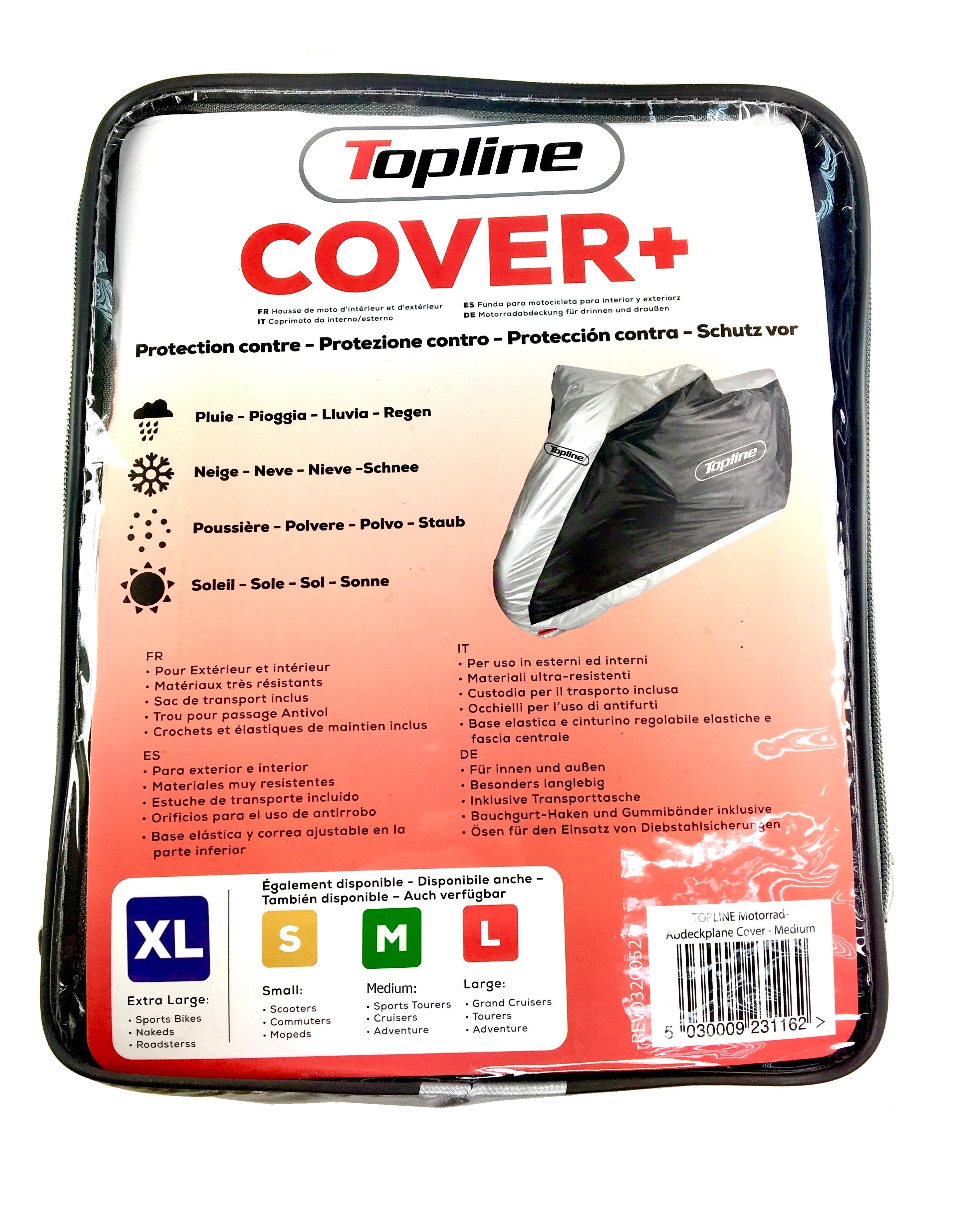 FUNDA PROTECTORA MOTO TOPLINE GRIS TALLA XL