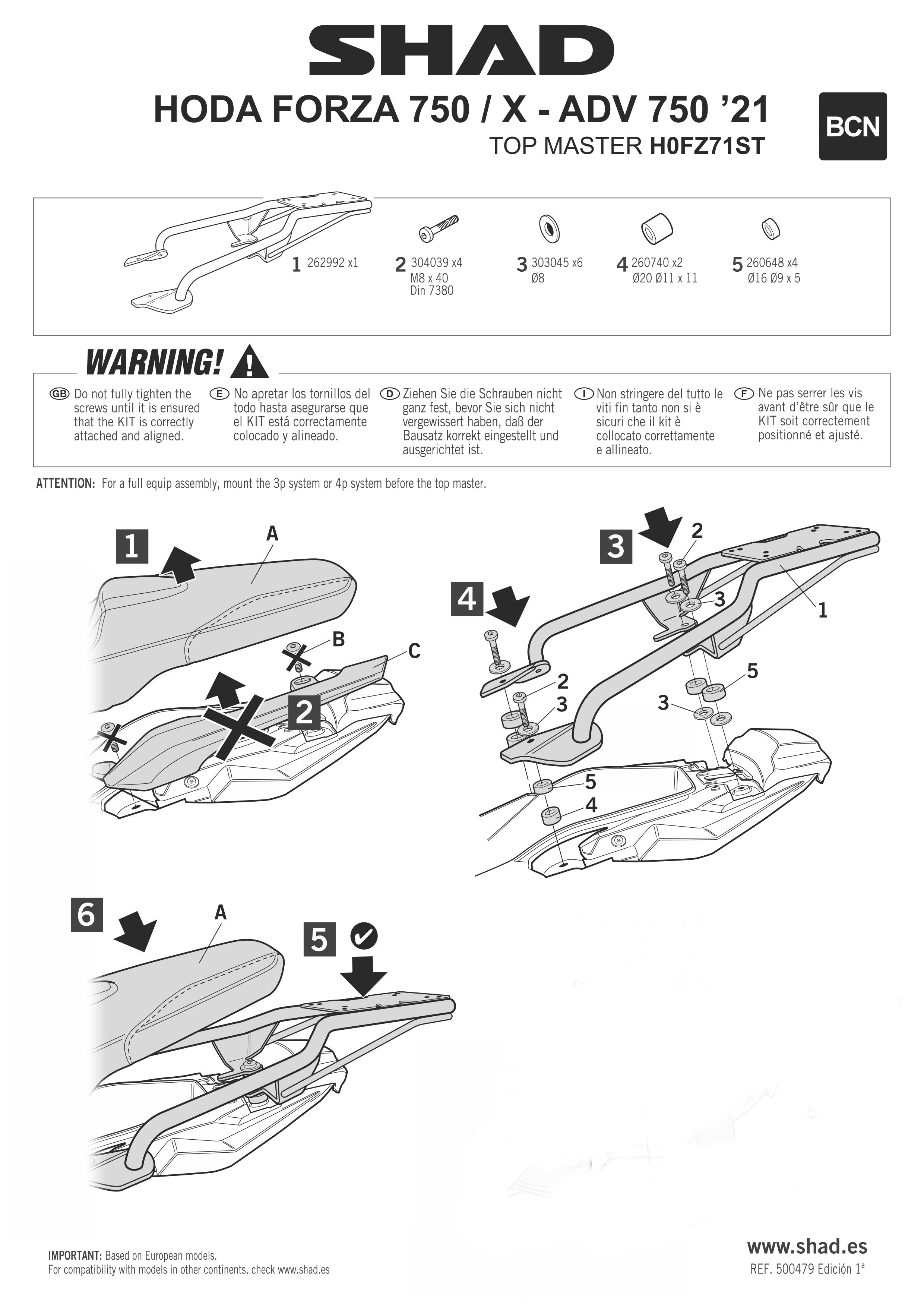 TOP MASTER HONDA X-ADV/FORZA 750