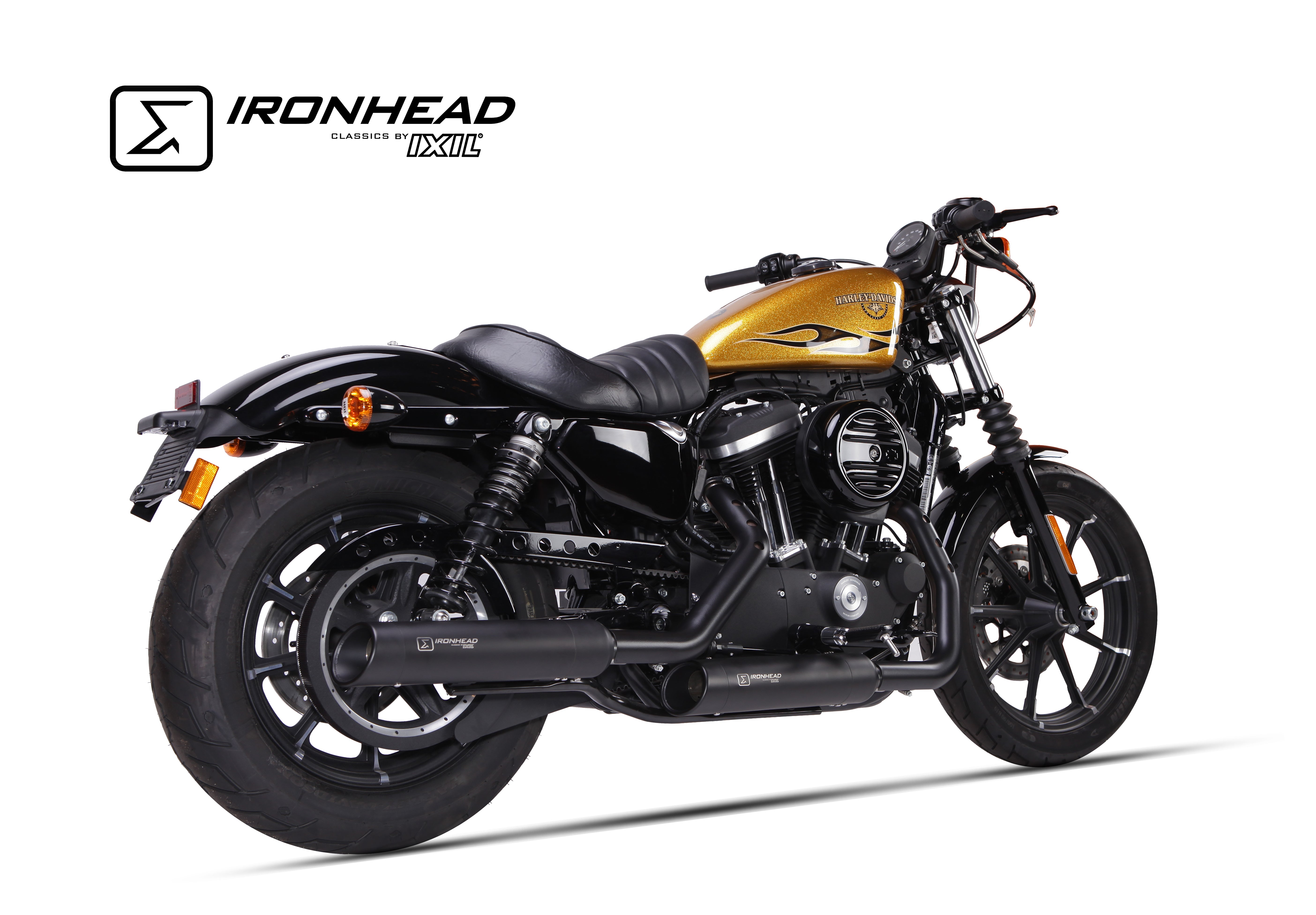 ESCAPE IXIL SLIP ON (UPPER MUFFLER) - IRONHEAD ROUND BLACK - H-D SPORTSTER XL 883 2004-2013