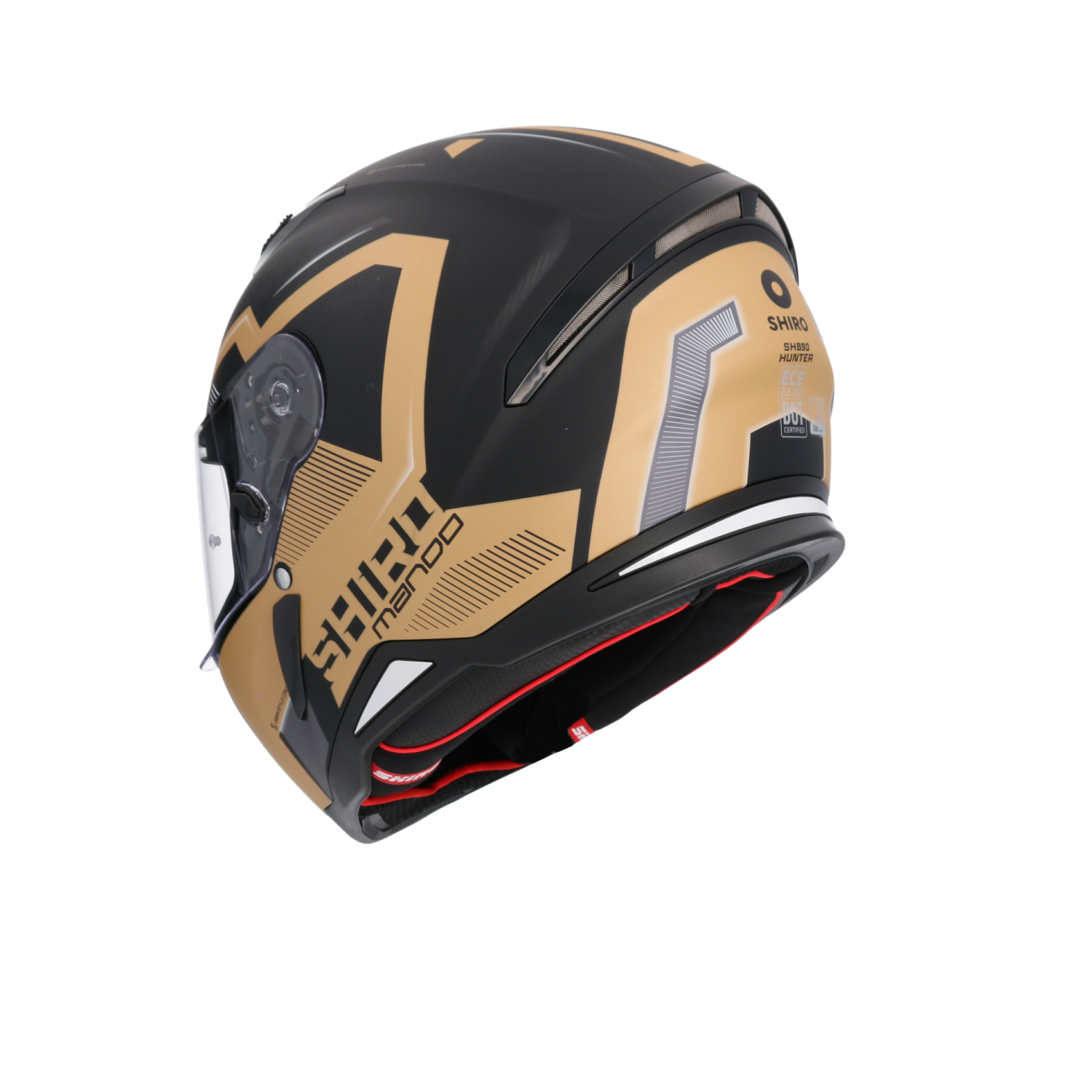 CASCO SHIRO HUNTER MANDO MATT BLACK/GOLD