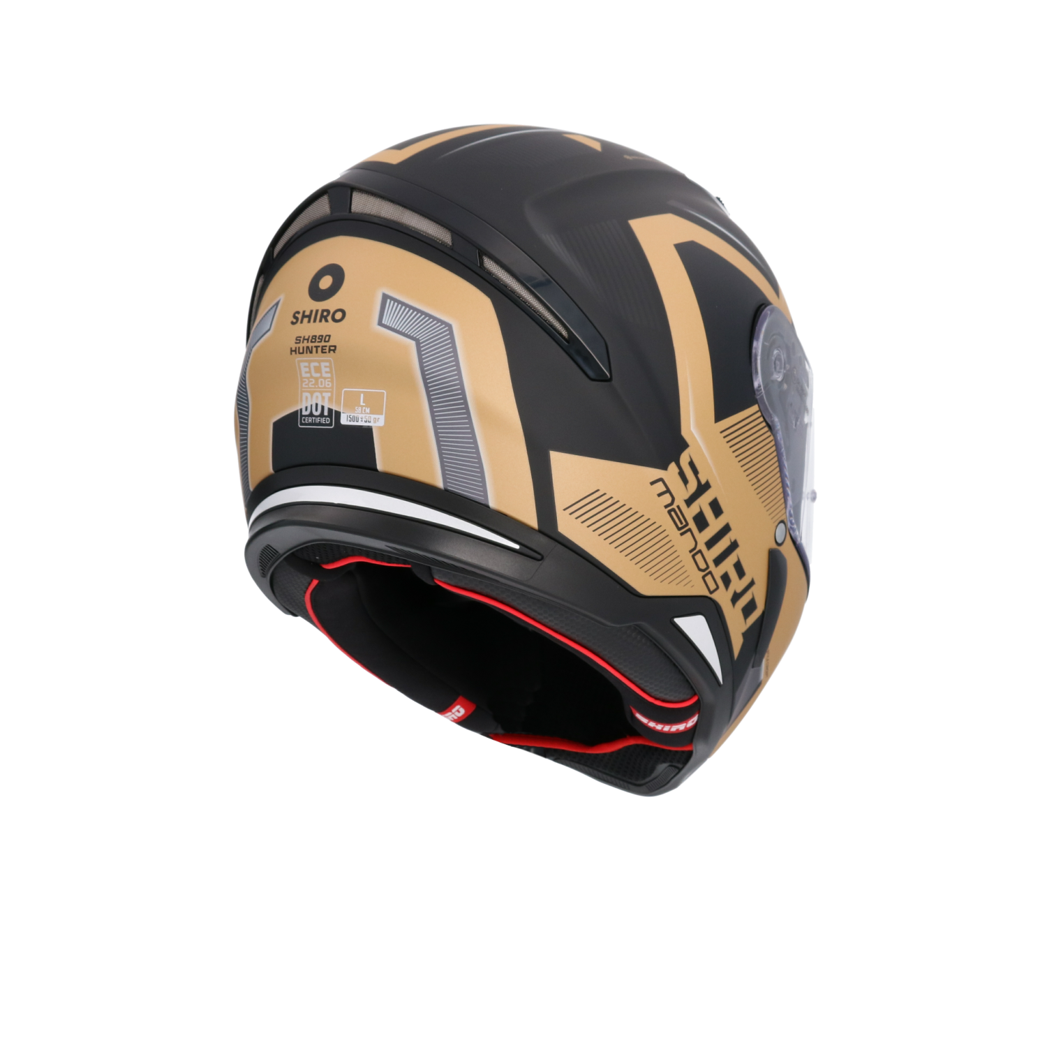 CASCO SHIRO HUNTER MANDO MATT BLACK/GOLD
