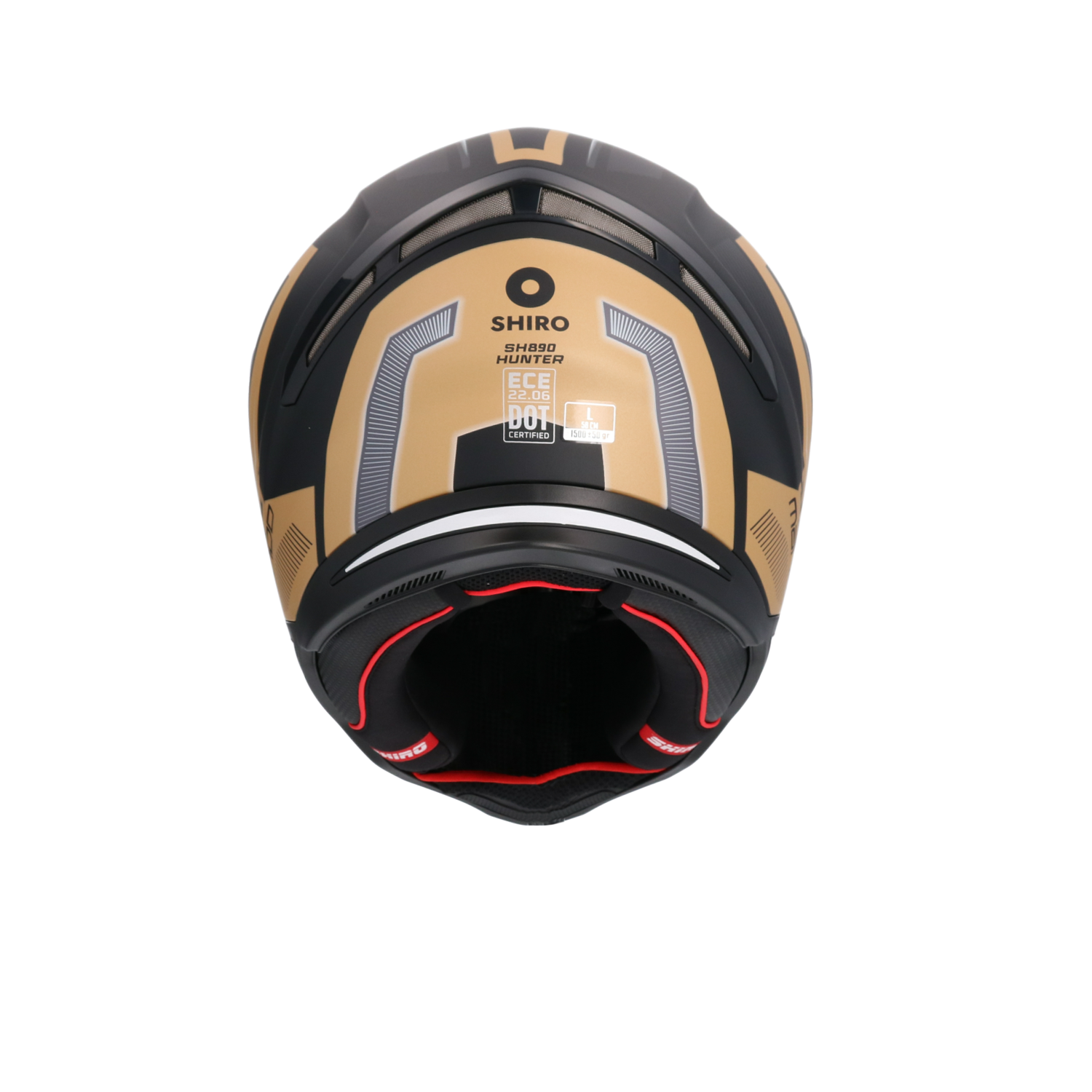 CASCO SHIRO HUNTER MANDO MATT BLACK/GOLD