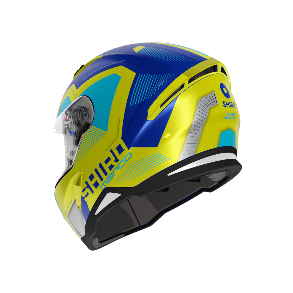 CASCO SHIRO HUNTER MANDO MATT BLUE/YELLOW
