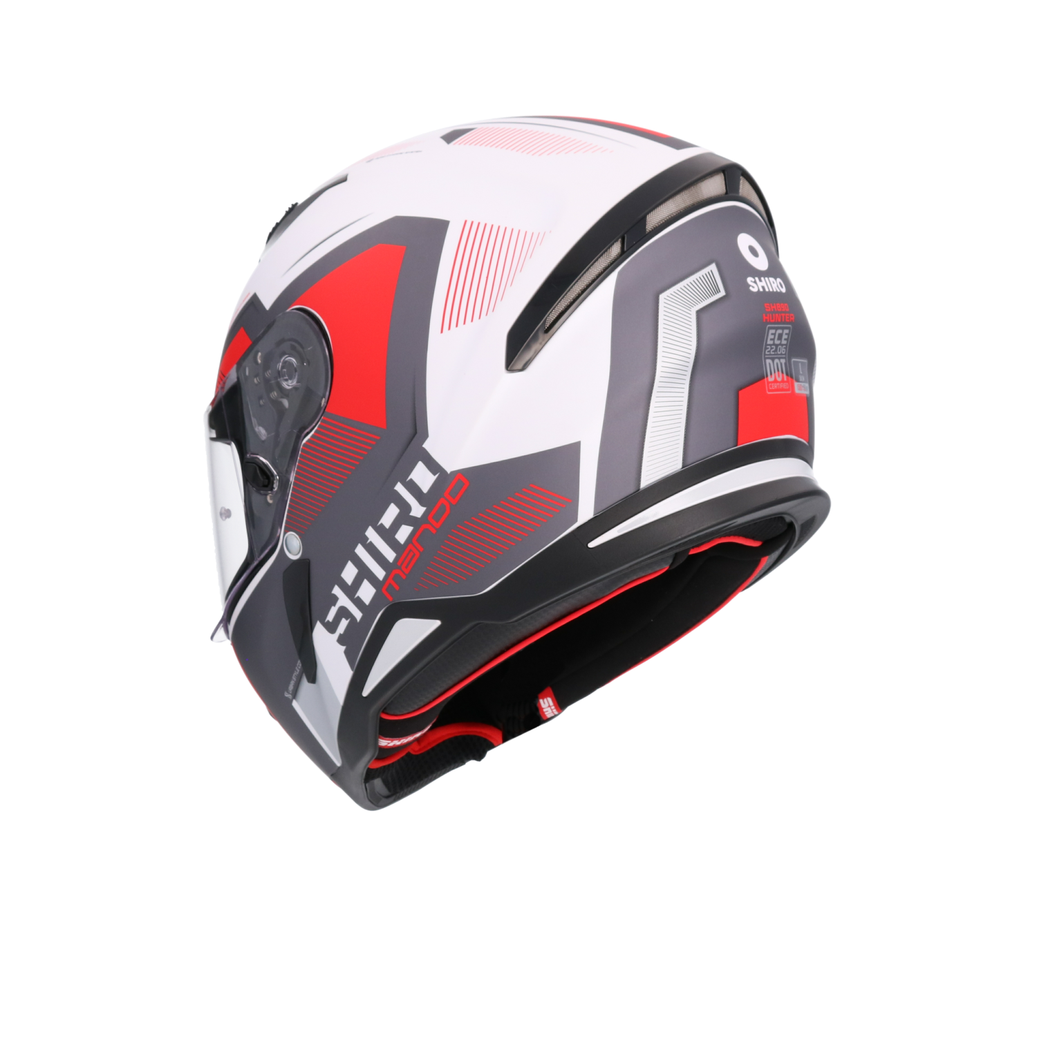 CASCO SHIRO HUNTER MANDO MATT PEARL/RED