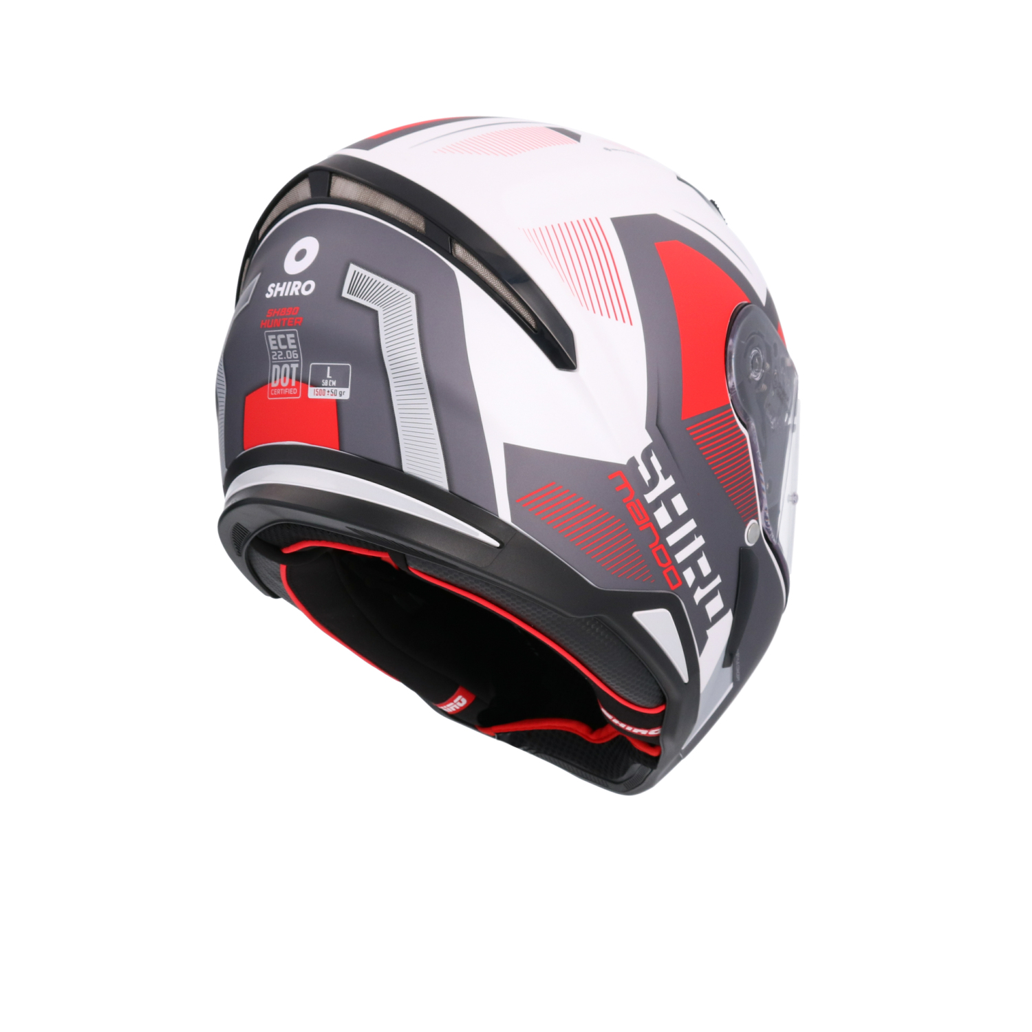 CASCO SHIRO HUNTER MANDO MATT PEARL/RED