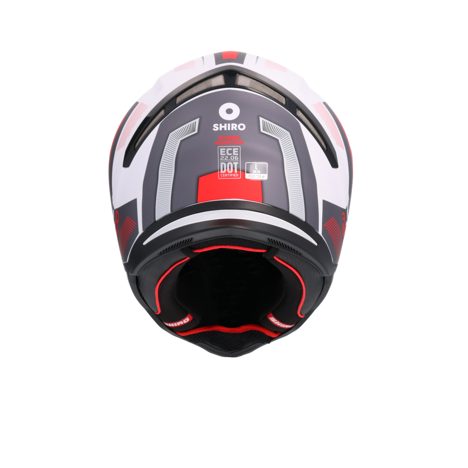 CASCO SHIRO HUNTER MANDO MATT PEARL/RED