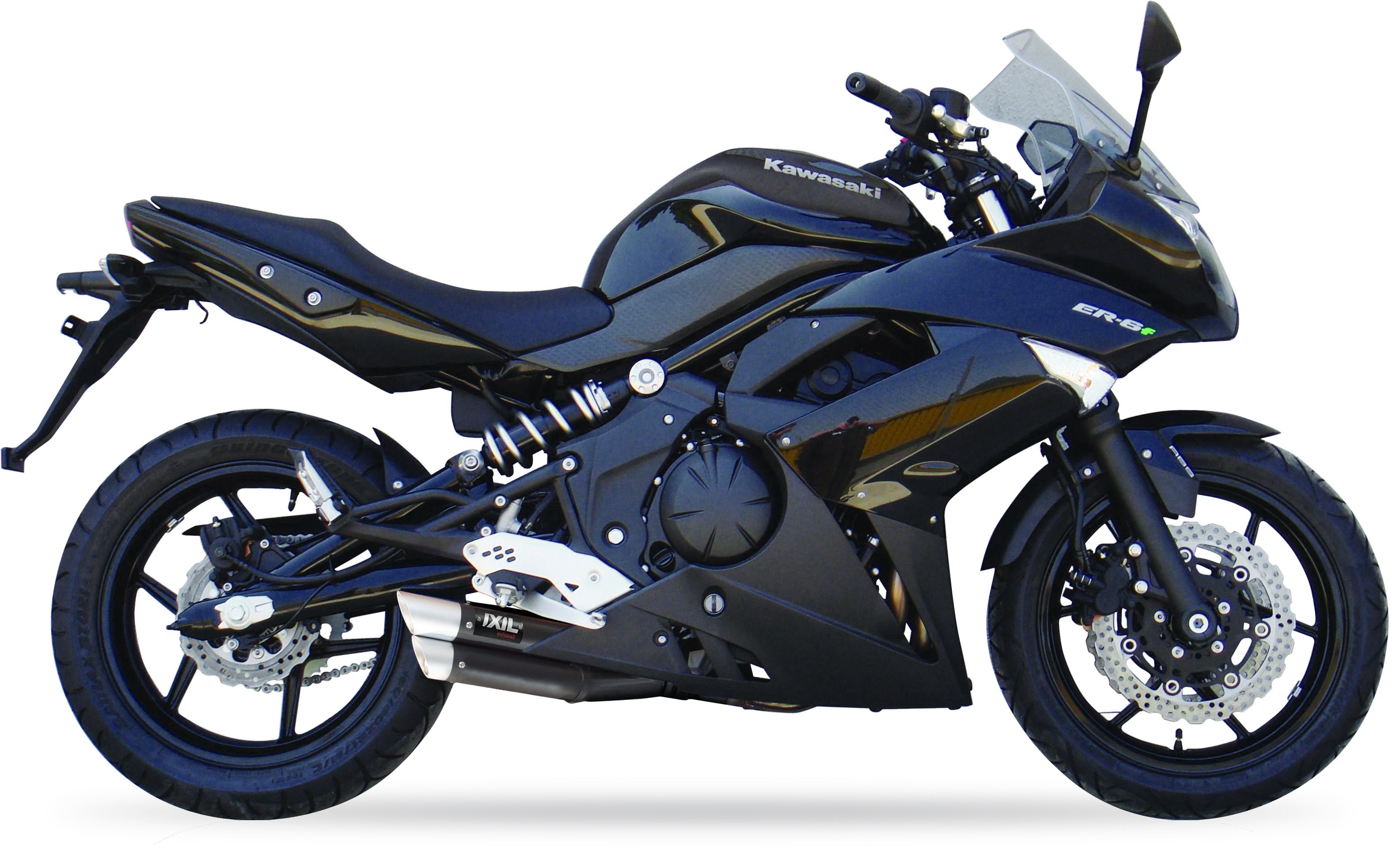 ESCAPE IXIL SLIP ON - DUAL HYPERLOW BLACK XL - KAWASAKI ER-6 05-11 (EX650A C D - ER650A C D)