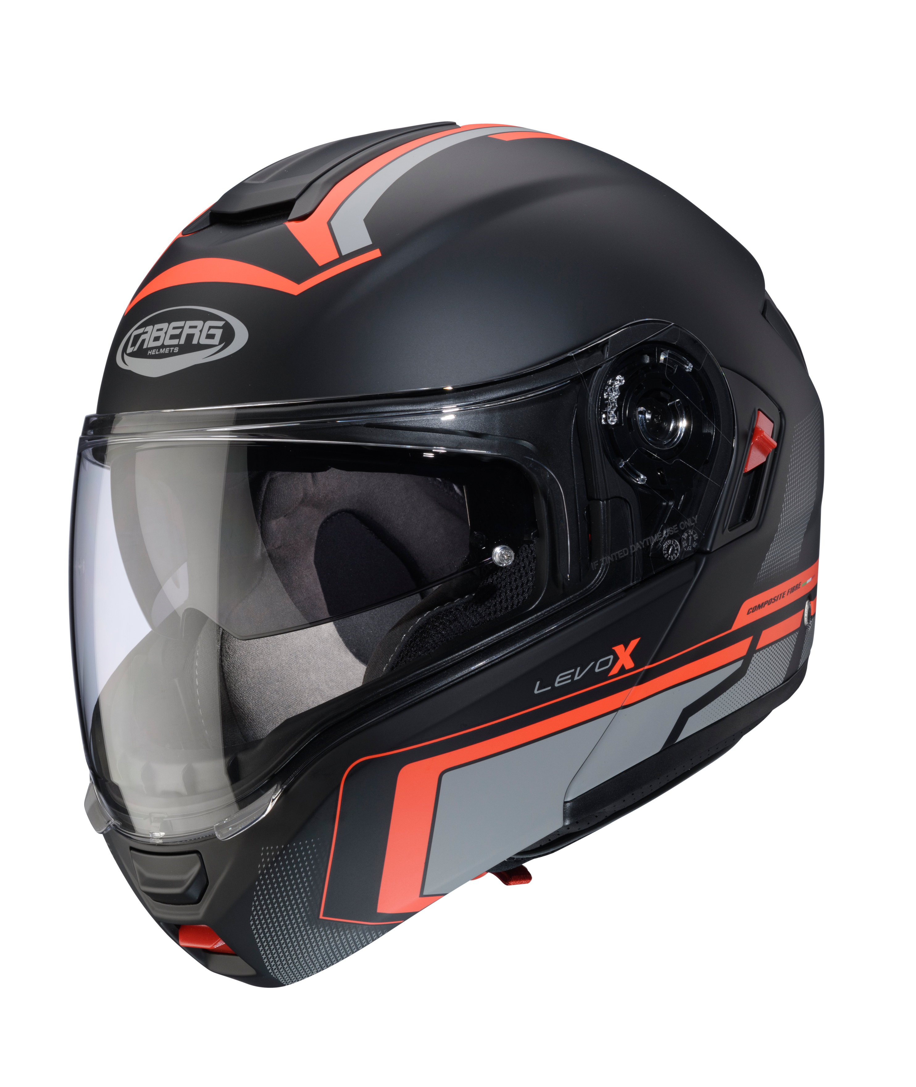 CASCO CABERG LEVO X ELITE BLACK/GREY/RED FLUO