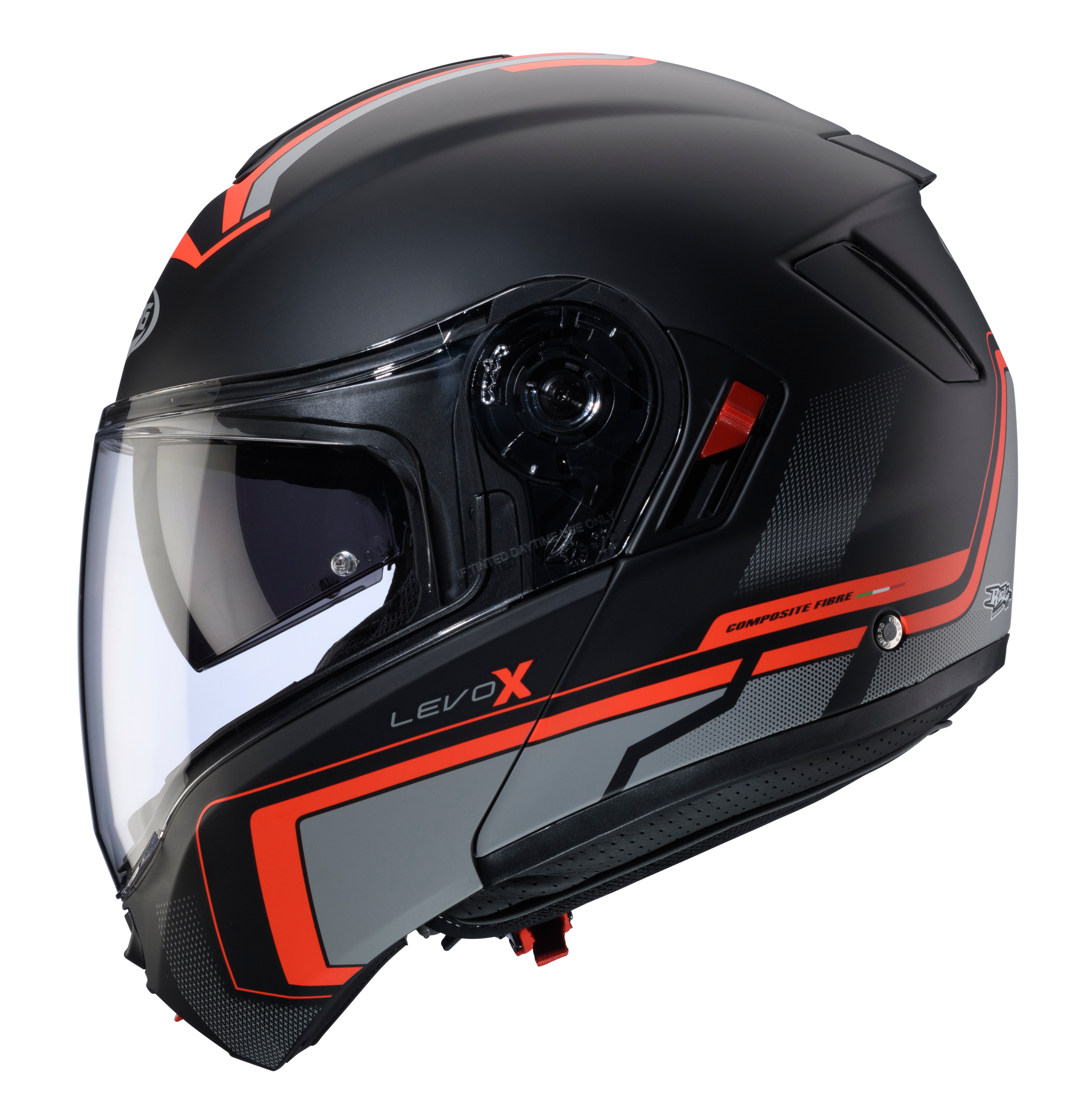 CASCO CABERG LEVO X ELITE BLACK/GREY/RED FLUO