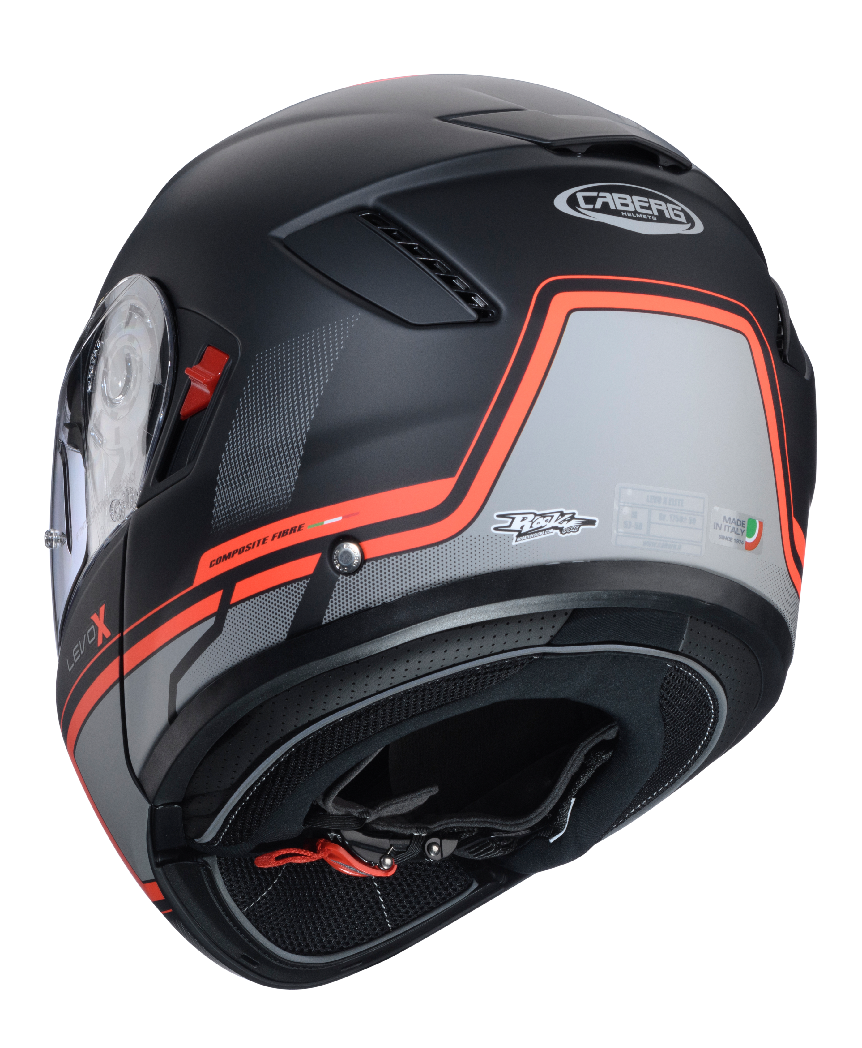 CASCO CABERG LEVO X ELITE BLACK/GREY/RED FLUO