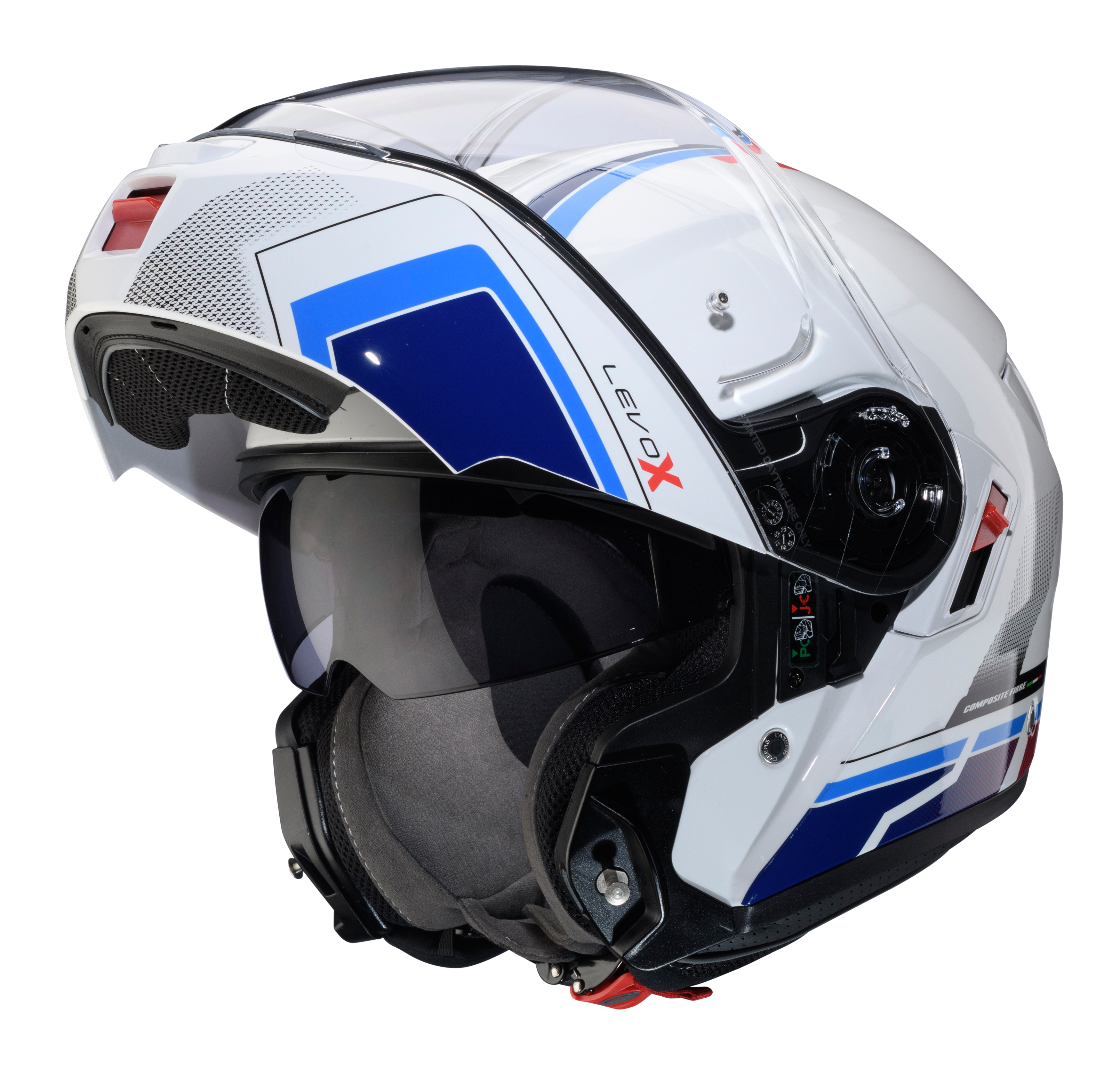 CASCO CABERG LEVO X ELITE WHITE/RED/BLUE/LIGHT BLUE