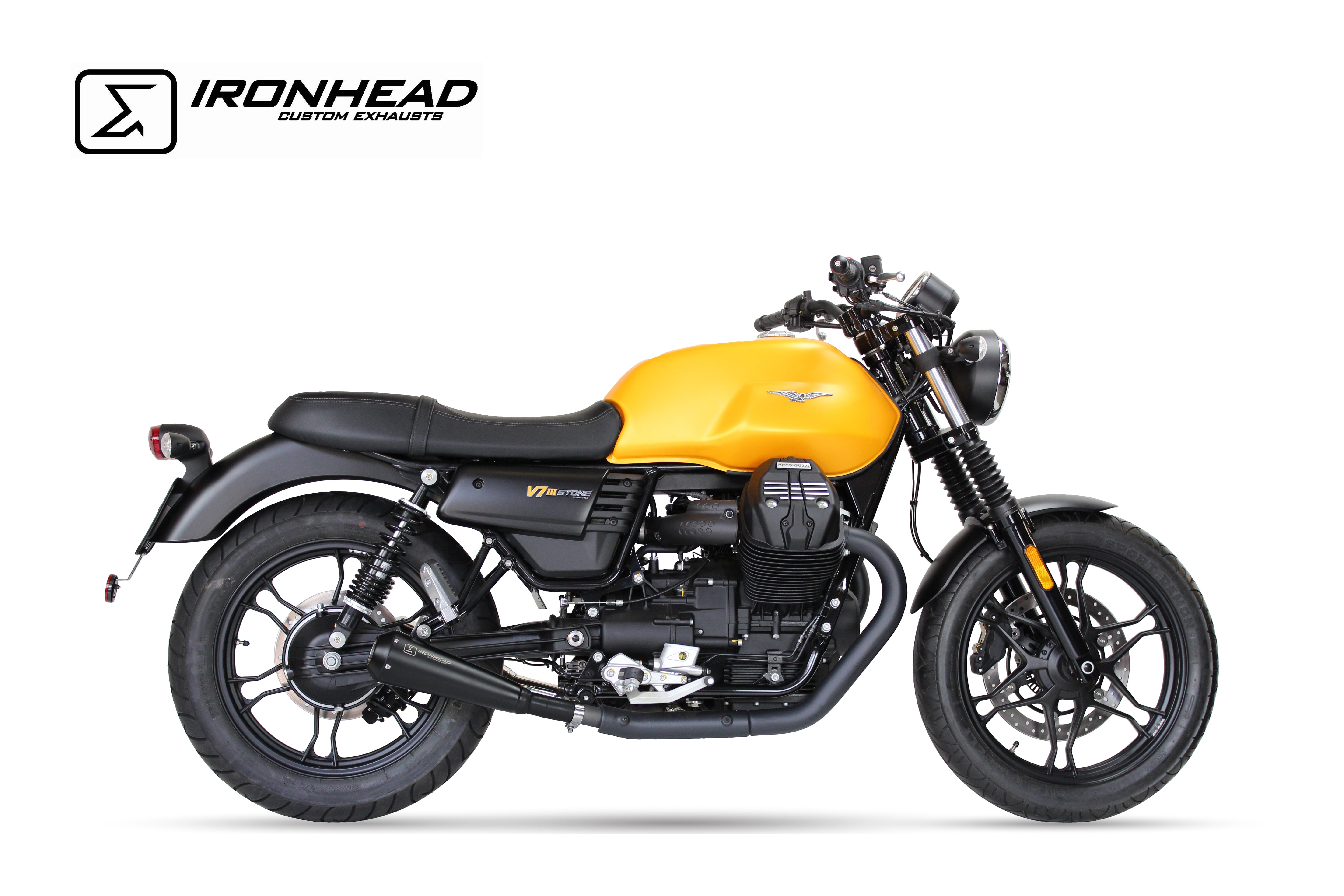 ESCAPE IXIL SLIP ON (RIGHT MUFFLER) - IRONHEAD CONICAL BLACK INOX - MOTO GUZZI V7 III