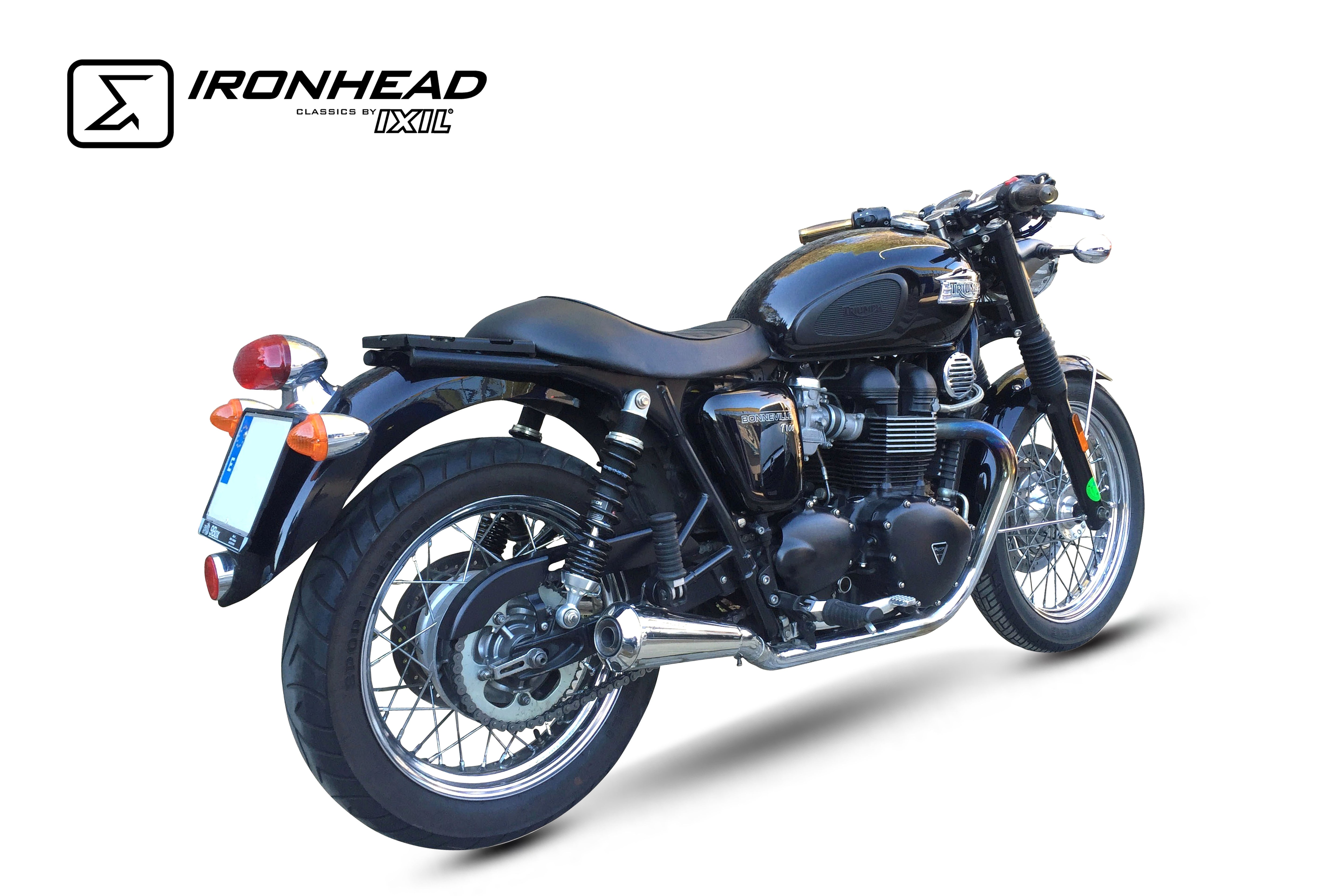 ESCAPE IXIL SLIP ON (LEFT MUFFLER) - IRONHEAD CONICAL MATT INOX - TRIUMPH BONNEVILLE - T100  865
