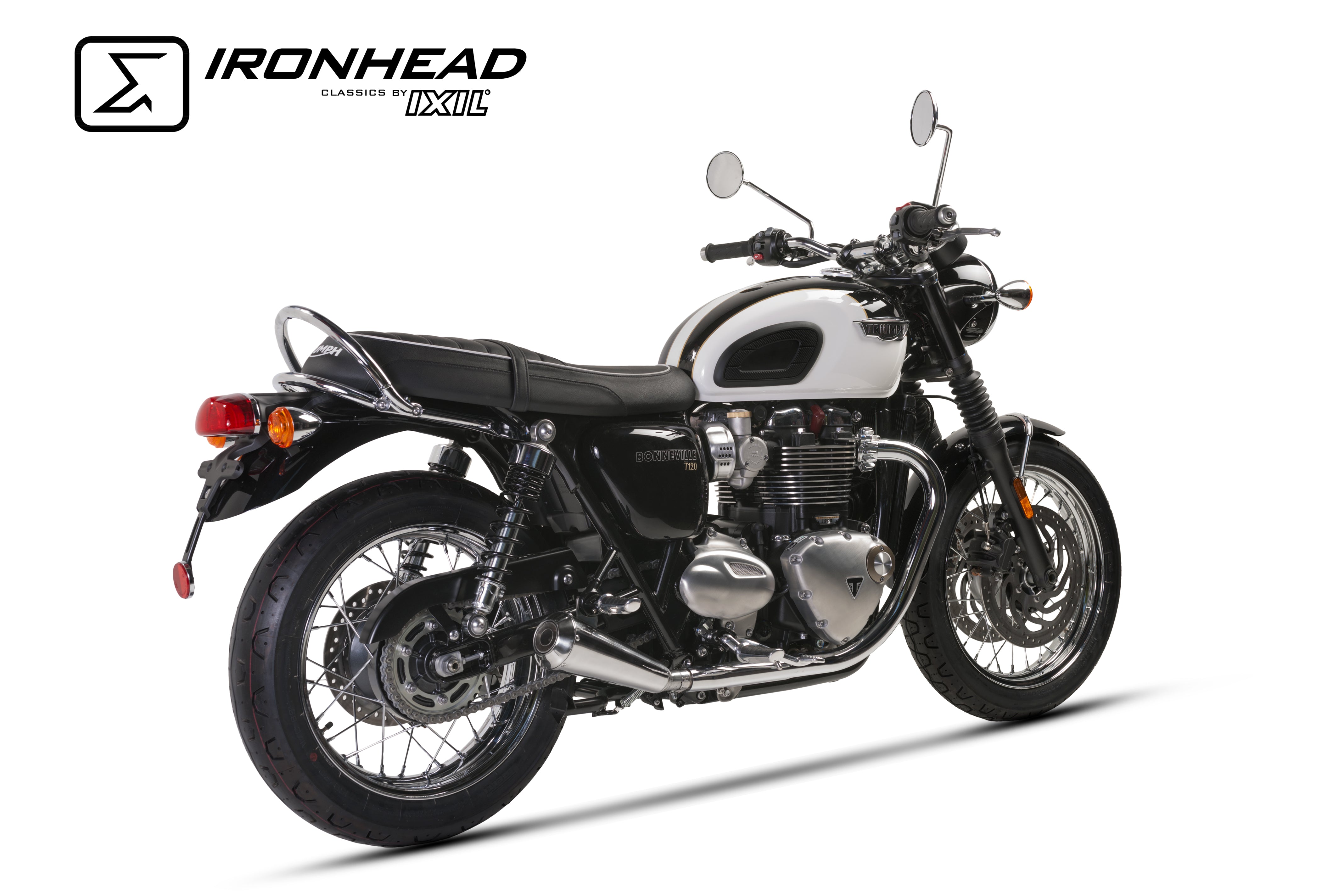 ESCAPE IXIL SLIP ON (RIGHT MUFFLER) - IRONHEAD CONICAL MATT INOX - TRIUMPH BONNEVILLE - T120 2016 (DU01)
