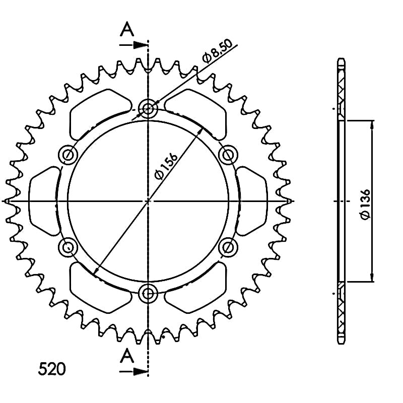 CORONA SUPERSPROX ALUMINIO ROJA 46 D  - RAL1512X46RED