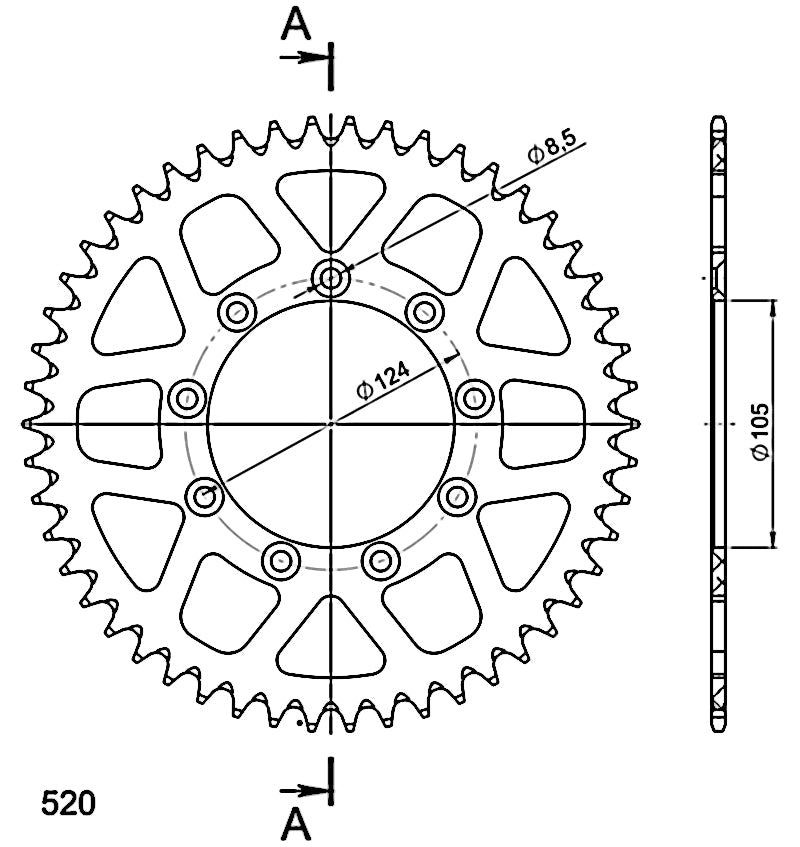 CORONA SUPERSPROX ALUMINIO TM 520 X 50  - RAL151X50BLK