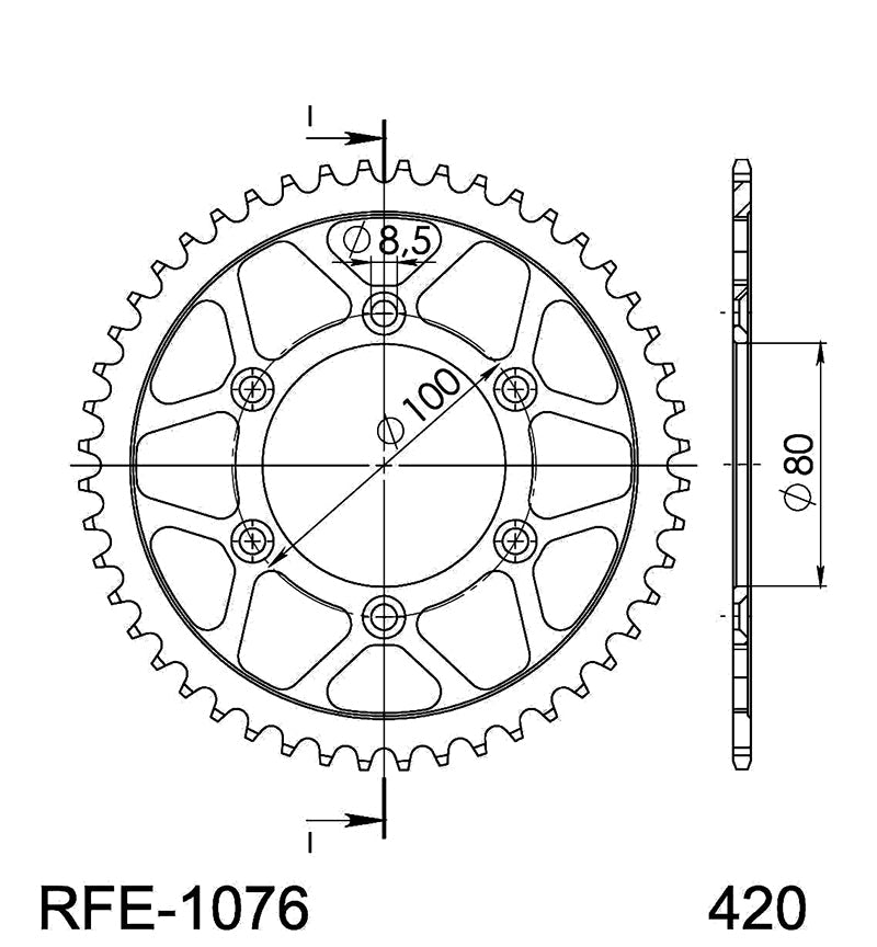 CORONA SUPERSPROX ACERO RIEJU 420 X 48  - RFE1076X48BLK