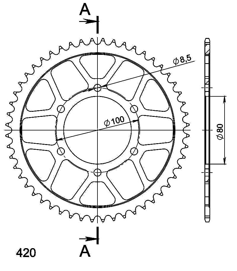 CORONA SUPERSPROX ACERO RIEJU 420 X 52  - RFE1076X52BLK