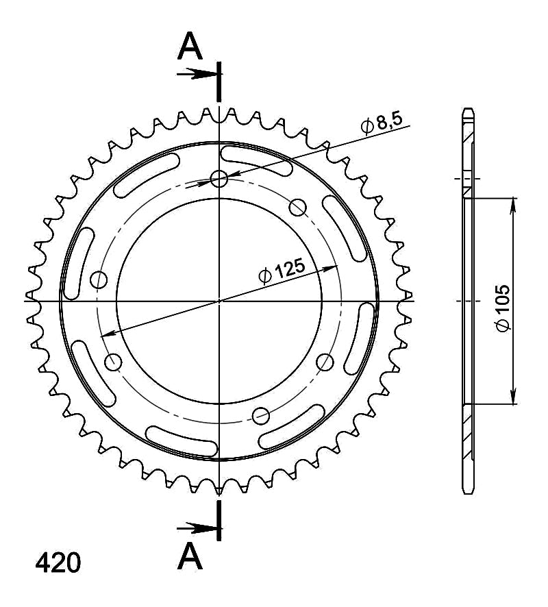 CORONA SUPERSPROX ACERO RIEJU 420 X 47  - RFE1131X47BLK