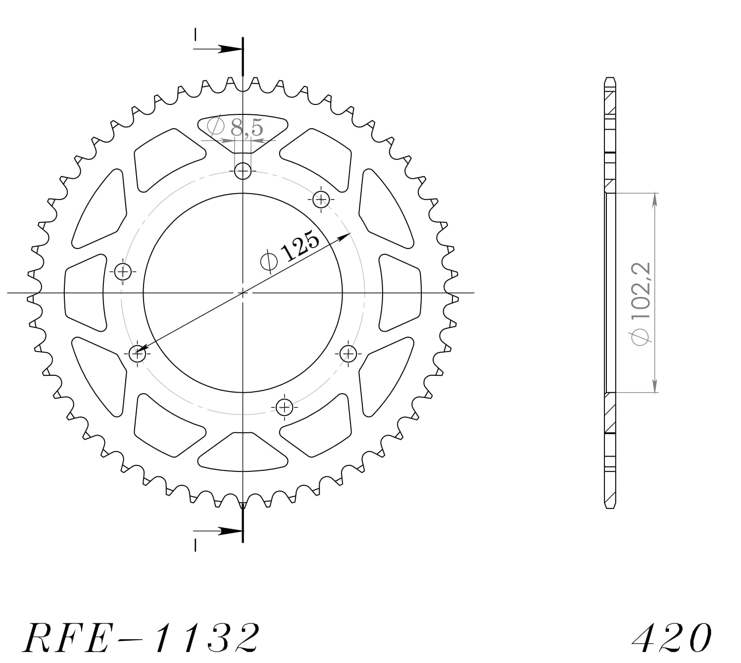 CORONA SUPERSPROX ACERO DERBI 420 X 53  - RFE1132X53BLK