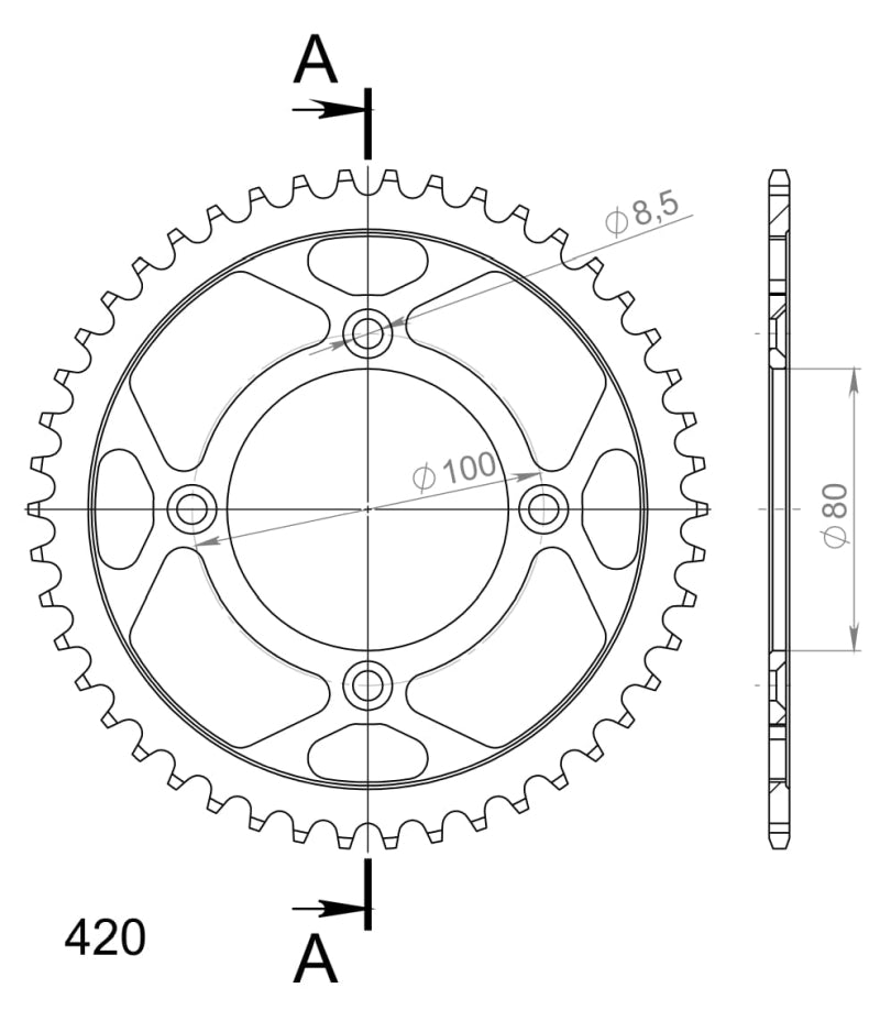 CORONA SUPERSPROX ACERO HONDA 420 X 46  - RFE1214X46BLK