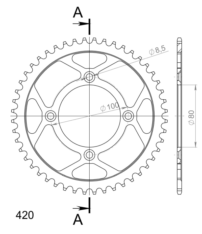 CORONA SUPERSPROX ACERO RIEJU 420 X 48  - RFE1214X48BLK