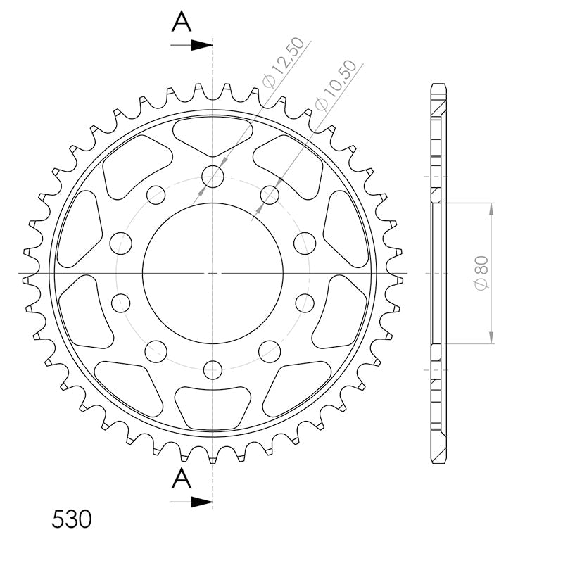 CORONA SUPERSPROX ACERO HONDA 530 X 41  - RFE1334X41BLK