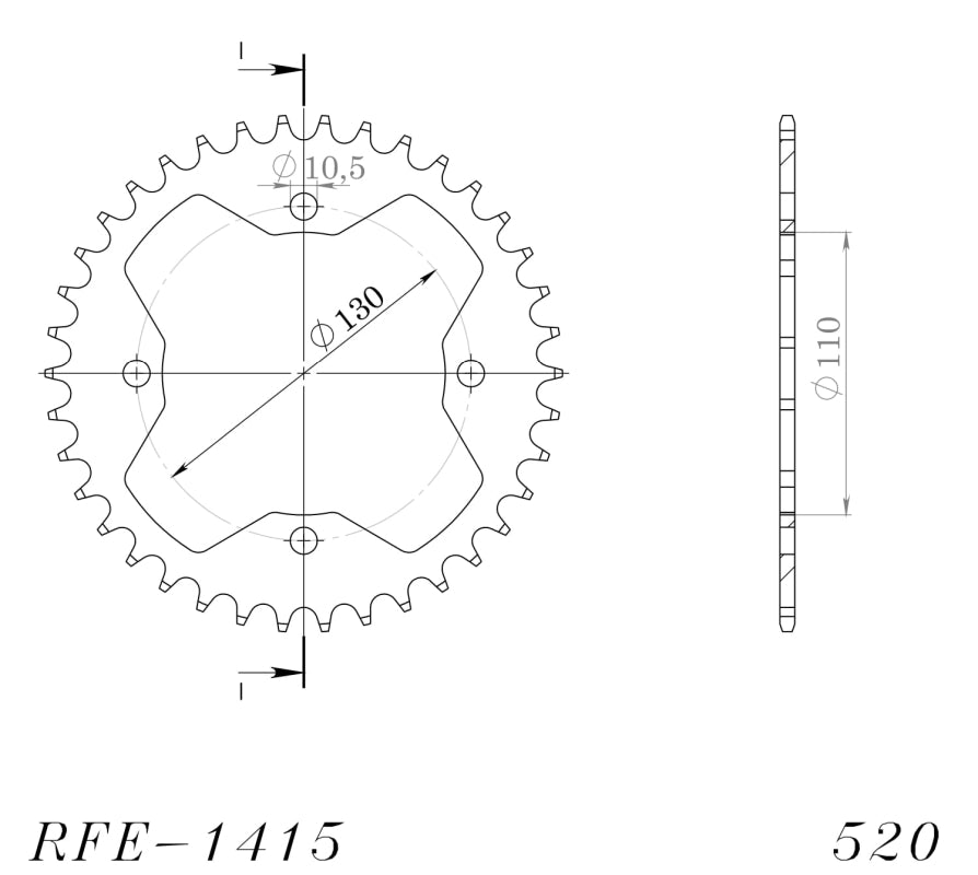 CORONA SUPERSPROX ACERO KAWASAKI 520 X 38  - RFE1415X38BLK