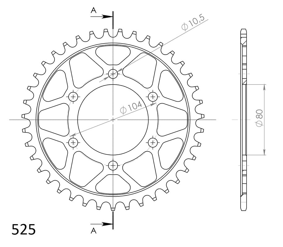 CORONA SUPERSPROX ACERO KAWASAKI 525 X 39  - RFE1489X39BLK