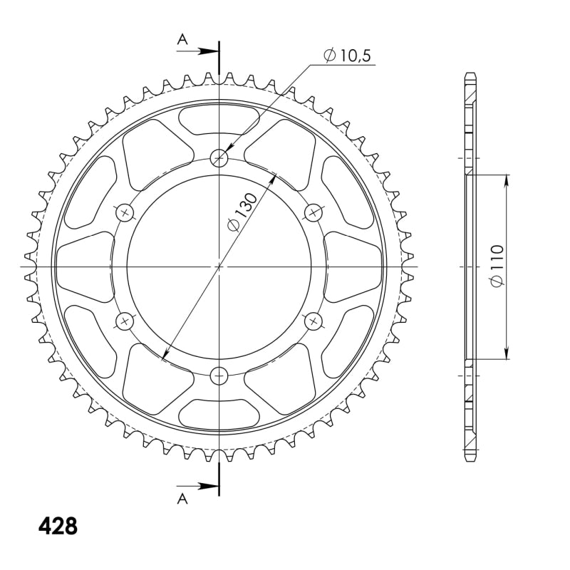 CORONA SUPERSPROX ACERO KAWASAKI 428 X 56  - RFE1494X56BLK