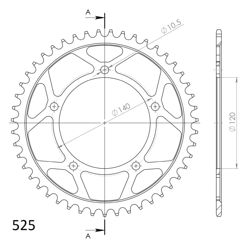 CORONA SUPERSPROX ACERO SUZUKI 525 X 47  - RFE1792X47BLK